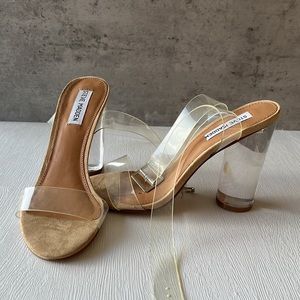 Steve Madden Clearer Clear Heels Size 8.5
